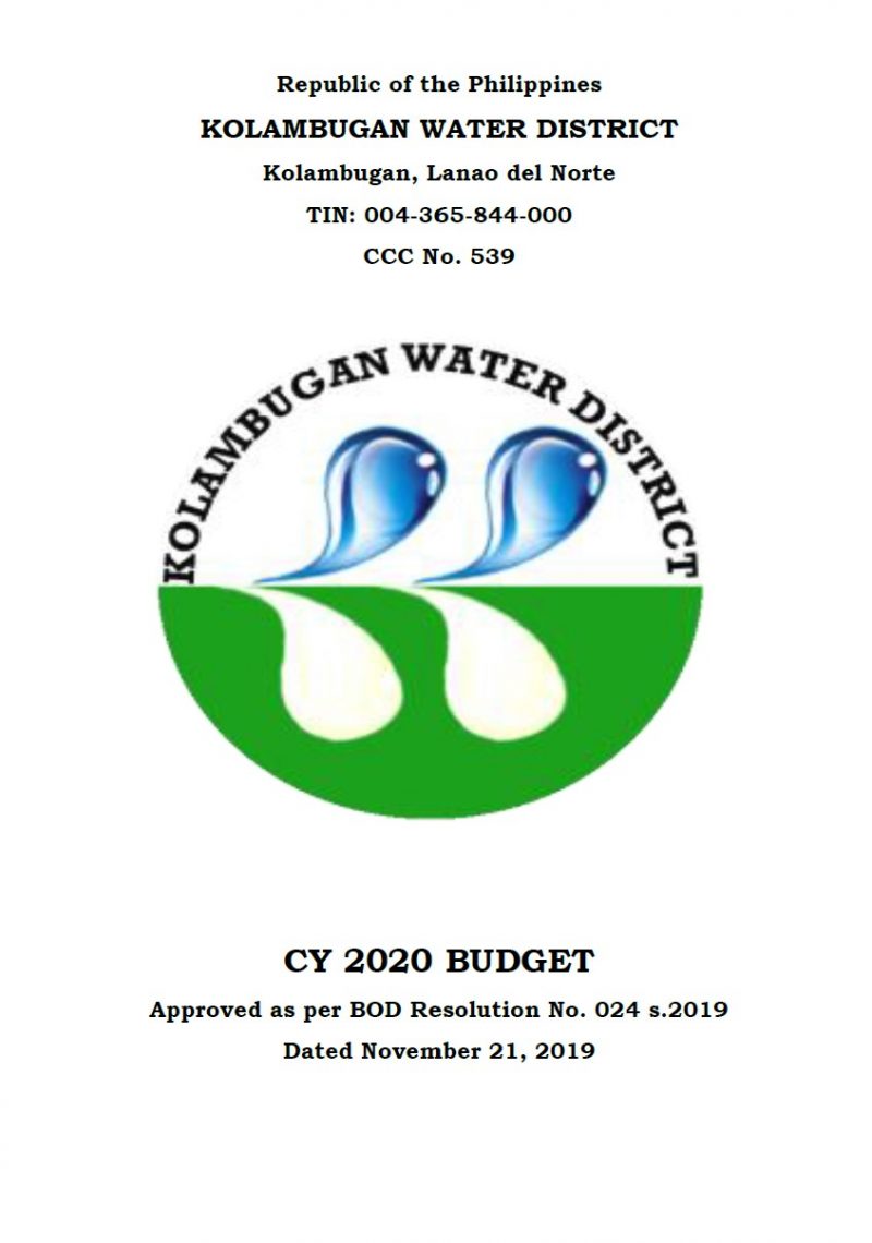Approved Budget and Corresponding Targets CY 2020