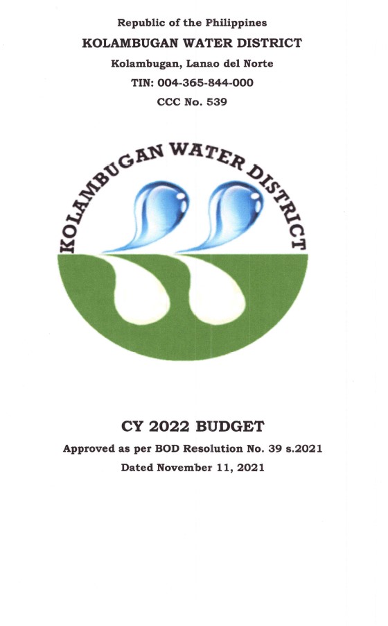 Approved Budget and Corresponding Targets CY 2022