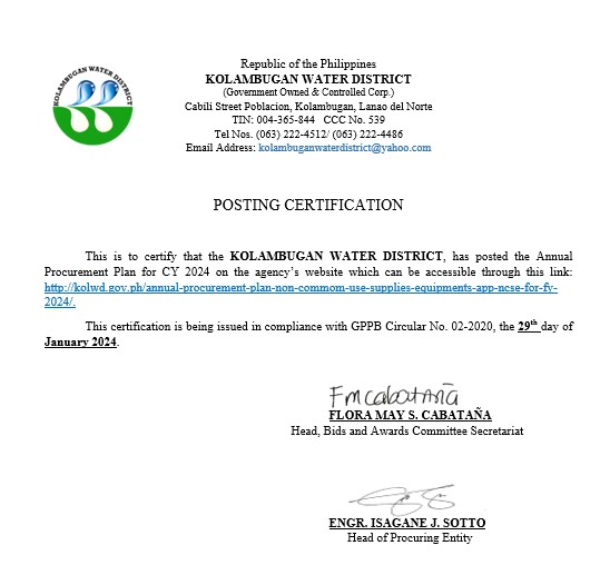 Posting Certification CY 2024